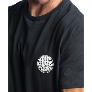 2019 Rip Curl Curl Heren Origineel Surfer Wetty T-shirt Zwart Ctecz5